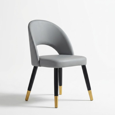 Moderna silla de comedor gris, silla individual de diseño, sillas de madera.