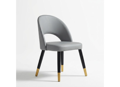 Moderna silla de comedor gris, silla individual de diseño, sillas de madera.