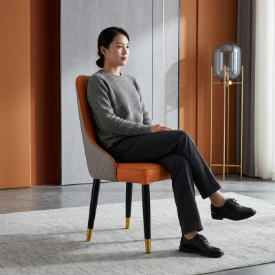 Silla de comedor naranjas Sillas de madera Sillas modernas sin brazos