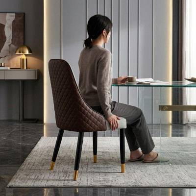 Silla de comedor gris y negro. Muebles de comedor de lujo. Sillas de madera nuevas.
