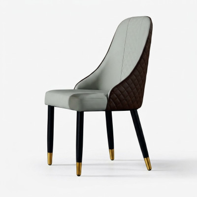 Silla de comedor gris y negro. Muebles de comedor de lujo. Sillas de madera nuevas.