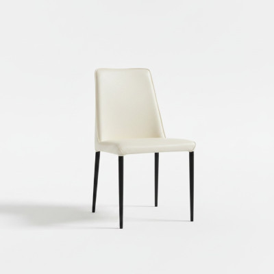 Silla de comedor blanca Diseñador Sillas de madera Elegantes Sillas de tela modernas