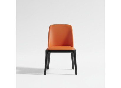 Silla de comedor naranja-negra Sillones elegantes Silla de madera moderna
