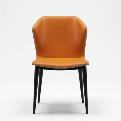 Silla de comedor negra y naranja Sillas de diseñador Sillones modernos Nuevos