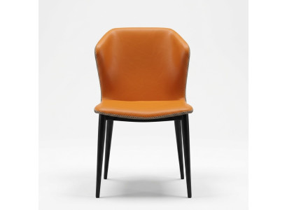 Silla de comedor negra y naranja Sillas de diseñador Sillones modernos Nuevos