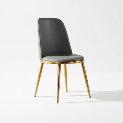 Silla de comedor gris de 1 plaza, sillas de diseñador modernas de un solo asiento.