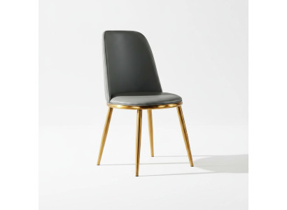 Silla de comedor gris de 1 plaza, sillas de diseñador modernas de un solo asiento.