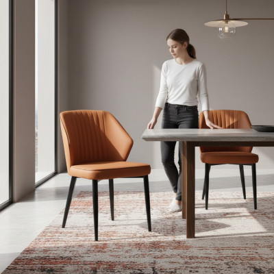 Silla marrón claro Sillas de comedor elegantes Sillas de madera con estilo Sillas con apoyabrazos
