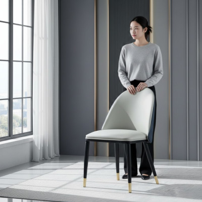 Silla de comedor gris claro Sillas de madera elegantes Sillones modernos nuevos