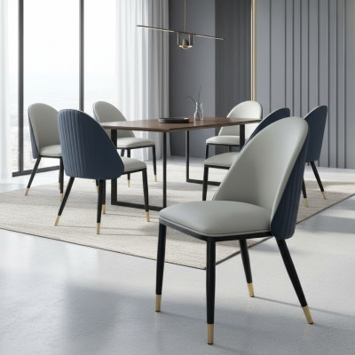 Silla de comedor gris claro Sillas de madera elegantes Sillones modernos nuevos