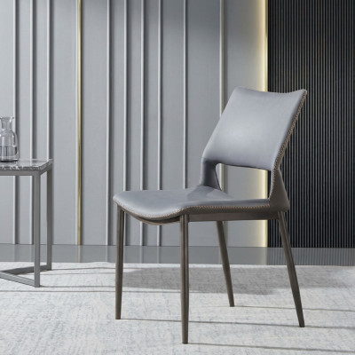 Silla de comedor gris diseñador de lujo de una plaza, butacas individuales nuevas.