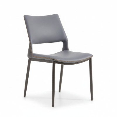 Silla de comedor gris diseñador de lujo de una plaza, butacas individuales nuevas.
