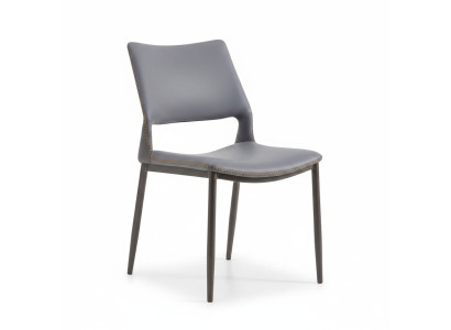 Silla de comedor gris diseñador de lujo de una plaza, butacas individuales nuevas.