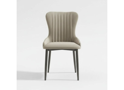 Silla acolchada gris. Muebles de comedor modernos. Diseñador de asientos individuales. Nuevo.