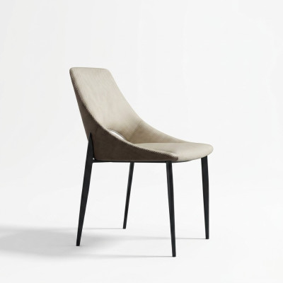Silla de comedor beige Nuevo diseño moderno de sillas de madera Elegantes sillas con apoyabrazos