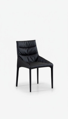 Silla de comedor tapizada negra, sillas de tela de diseñador, muebles de comedor