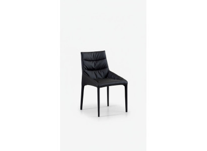 Silla de comedor tapizada negra, sillas de tela de diseñador, muebles de comedor