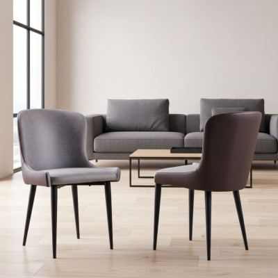 Silla de brazos gris - Sillas de comedor de diseño de madera para cocina de una plaza.