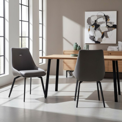Moderna silla gris comedor sillas de madera y metal sillas de diseño con respaldos