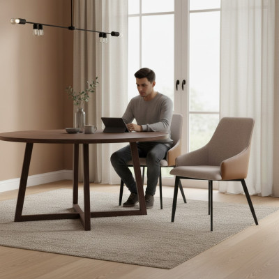 Silla de comedor marrón claro silla de cocina marco de acero inoxidable sillas de madera