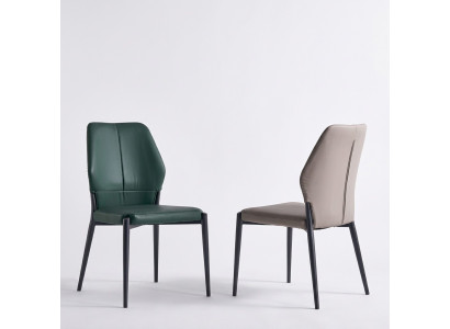 Silla de cuero verde de diseñador, sillas de comedor modernas, asientos de cocina muebles nuevos.