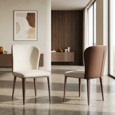 Silla de comedor diseño de una plaza sin reposabrazos silla de madera tapizada