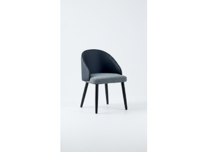 Sillas de comedor de diseño de lujo de un solo asiento azul grisáceo.