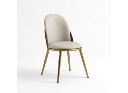 Silla blanco dorado Asiento elegante Silla tapizada de una plaza Sillas de acero inoxidable