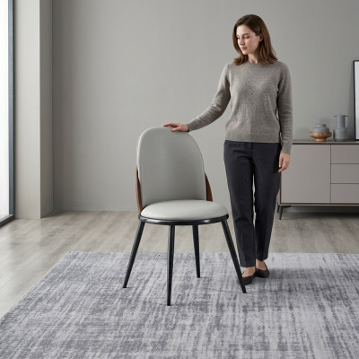 Muebles de comedor Diseñador Blanco Asiento individual sin apoyabrazos Silla de lujo de madera