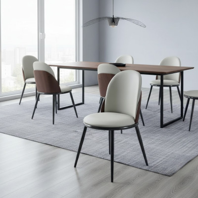 Muebles de comedor Diseñador Blanco Asiento individual sin apoyabrazos Silla de lujo de madera