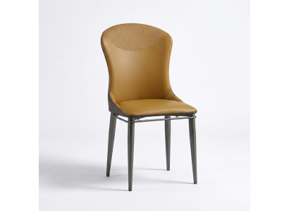 Silla de comedor individual marrón Sillas tapizadas de lujo Sillas de madera modernas