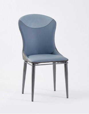 Silla de comedor azul sin apoyabrazos sillas de madera sillas de diseñador de cuero