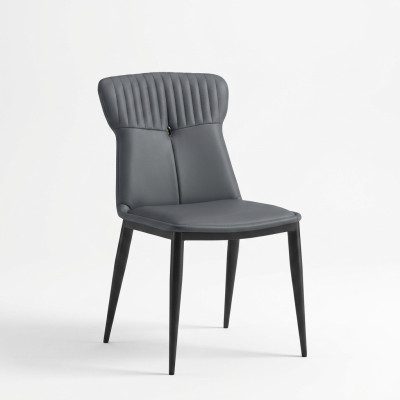 Cuero sintético Silla de comedor de diseñador Silla azul Sillones tapizados de comedor de 1 asiento.
