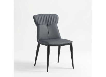 Cuero sintético Silla de comedor de diseñador Silla azul Sillones tapizados de comedor de 1 asiento.