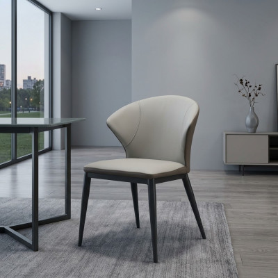 Sillas tapizadas blancas de diseñador de tela para comedor, sillas de madera elegantes.