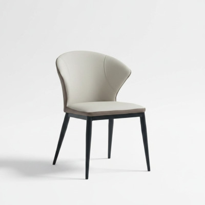 Sillas tapizadas blancas de diseñador de tela para comedor, sillas de madera elegantes.