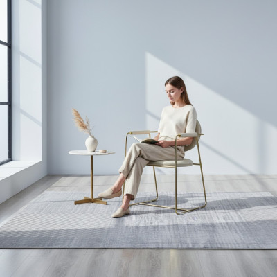 Silla de comedor blanca, diseño de silla de acero inoxidable, individual, moderno.
