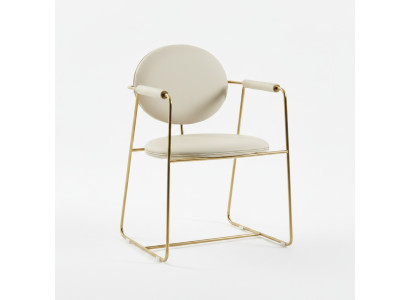 Silla de comedor blanca, diseño de silla de acero inoxidable, individual, moderno.