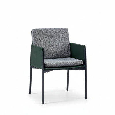 Silla de brazo gris Elegante asiento individual Sillón de lujo tapizado moderno
