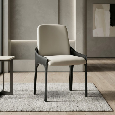 Moderna silla de comedor blanca y negra, silla de diseñador para muebles de comedor