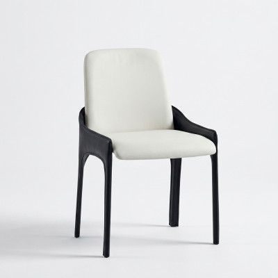 Moderna silla de comedor blanca y negra, silla de diseñador para muebles de comedor