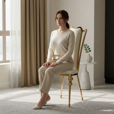 Muebles de comedor diseñador blanco y dorado silla tapizada muebles modernos nuevos