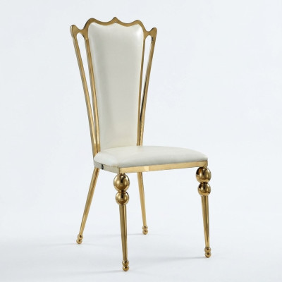 Muebles de comedor diseñador blanco y dorado silla tapizada muebles modernos nuevos
