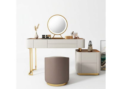 Elegante tocador blanco con cajones, cómoda de diseño.