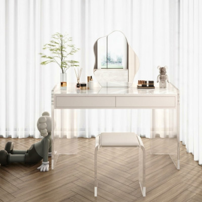 Blanco elegante tocador de diseño para dormitorio con cajones muebles de madera.