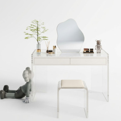Blanco elegante tocador de diseño para dormitorio con cajones muebles de madera.