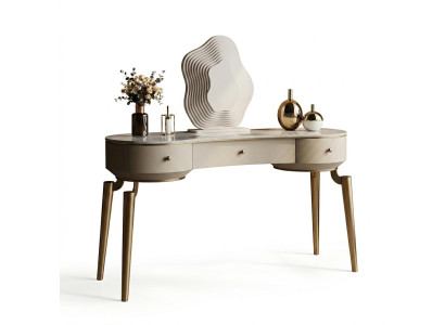 Diseñador de muebles de dormitorio, tocador con estructura de madera, mesa de cosméticos nueva.