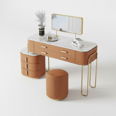 Dormitorio Mesa de tocador con espejo bicolor 2 cajones Nuevo