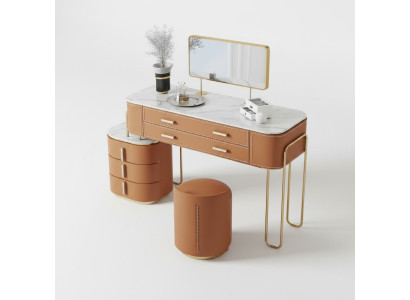 Dormitorio Mesa de tocador con espejo bicolor 2 cajones Nuevo