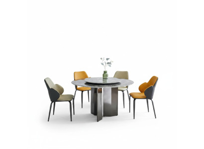 Mesa redonda gris Mesas de comedor de lujo Mesa de cocina de lujo Mesas de madera